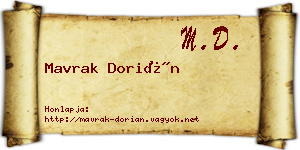 Mavrak Dorián névjegykártya